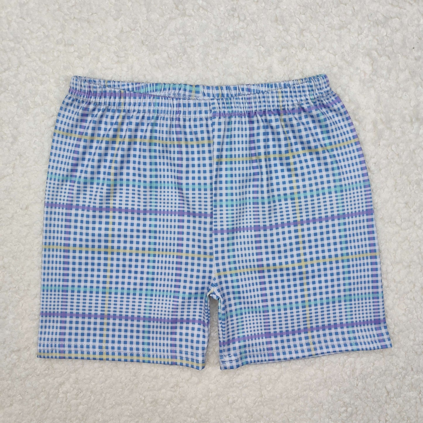 SS0422Light blue plaid baby kids summer shorts