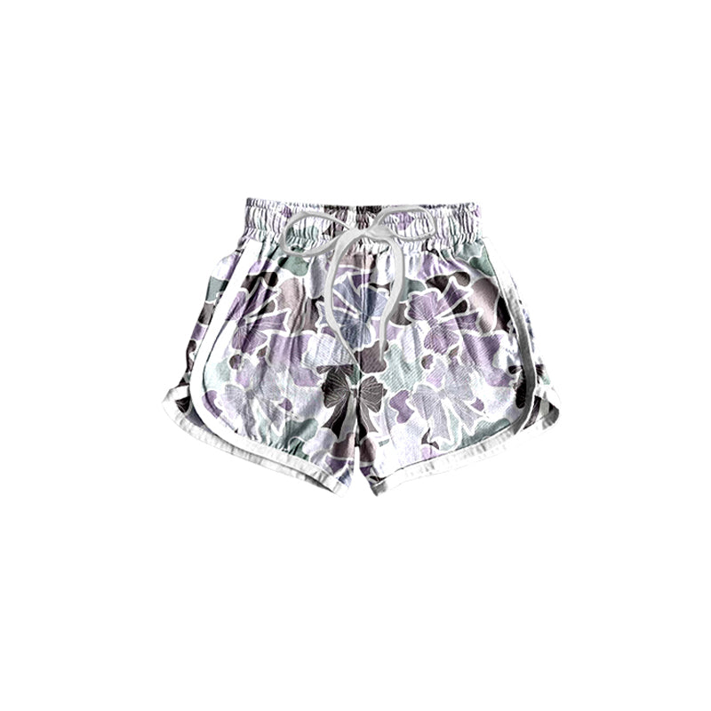 Lavender camo bow kids girls skirt shorts inside