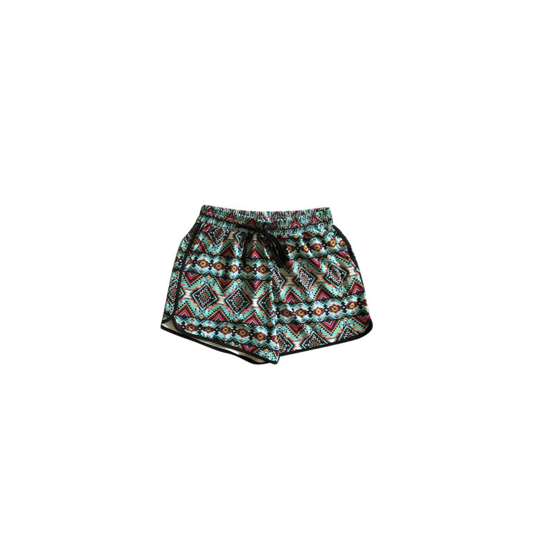 Aztec Western Women's Summer Shorts Adult Printed Loose Fit Knee-Length Casual Cotton Pants for Women