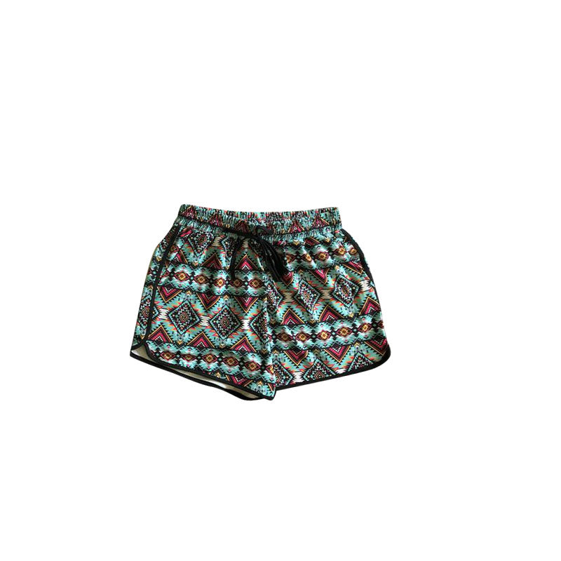 Aztec Western Women's Summer Shorts Adult Printed Loose Fit Knee-Length Casual Cotton Pants for Women