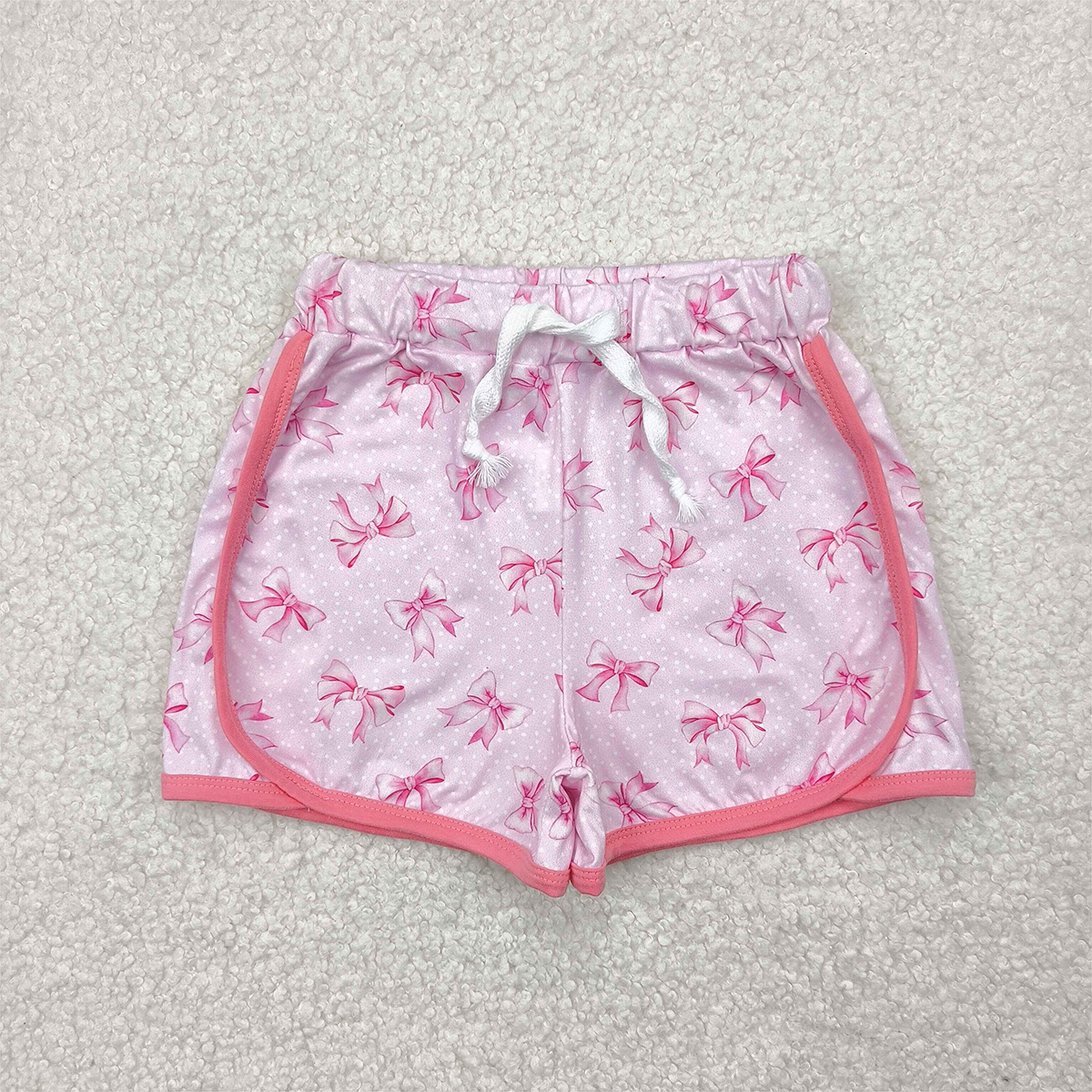 SS0463RTS NO MOQ Baby Girls Summer Shorts Kids Girls Pink Polka Dots Bow Summer Shorts Children's Fashion Cute Design Casual Wear for Girls