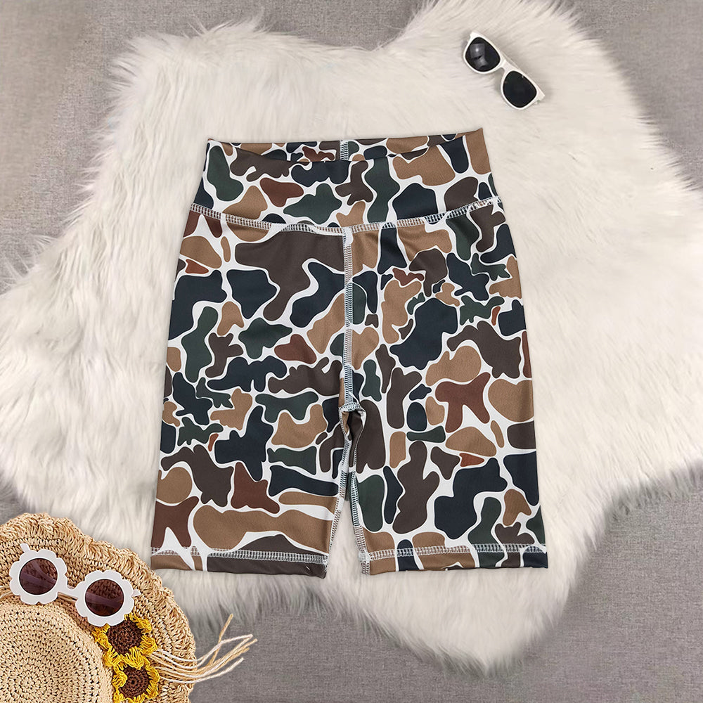 8.14 RTS Sibling Baby Girls Summer Yoga Shorts High waist black plaid kids girls summer shorts