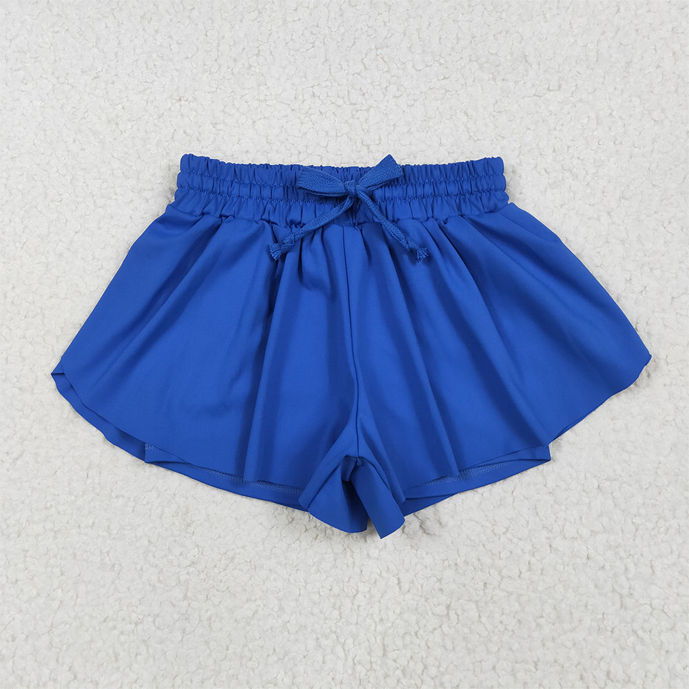 8.15 SS0552RTS NO MOQ Baby Girls Summer Yoga Shorts Baby Girls Hot Blue Skort Shorts Bottoms
