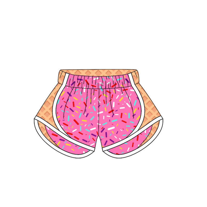 8.26 Pre order Pink sprinkle ice cream kids girls team summer shorts