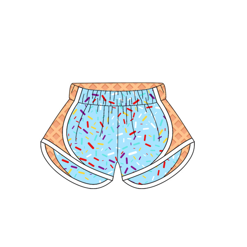 8.26 Pre order Pink sprinkle ice cream kids girls team summer shorts