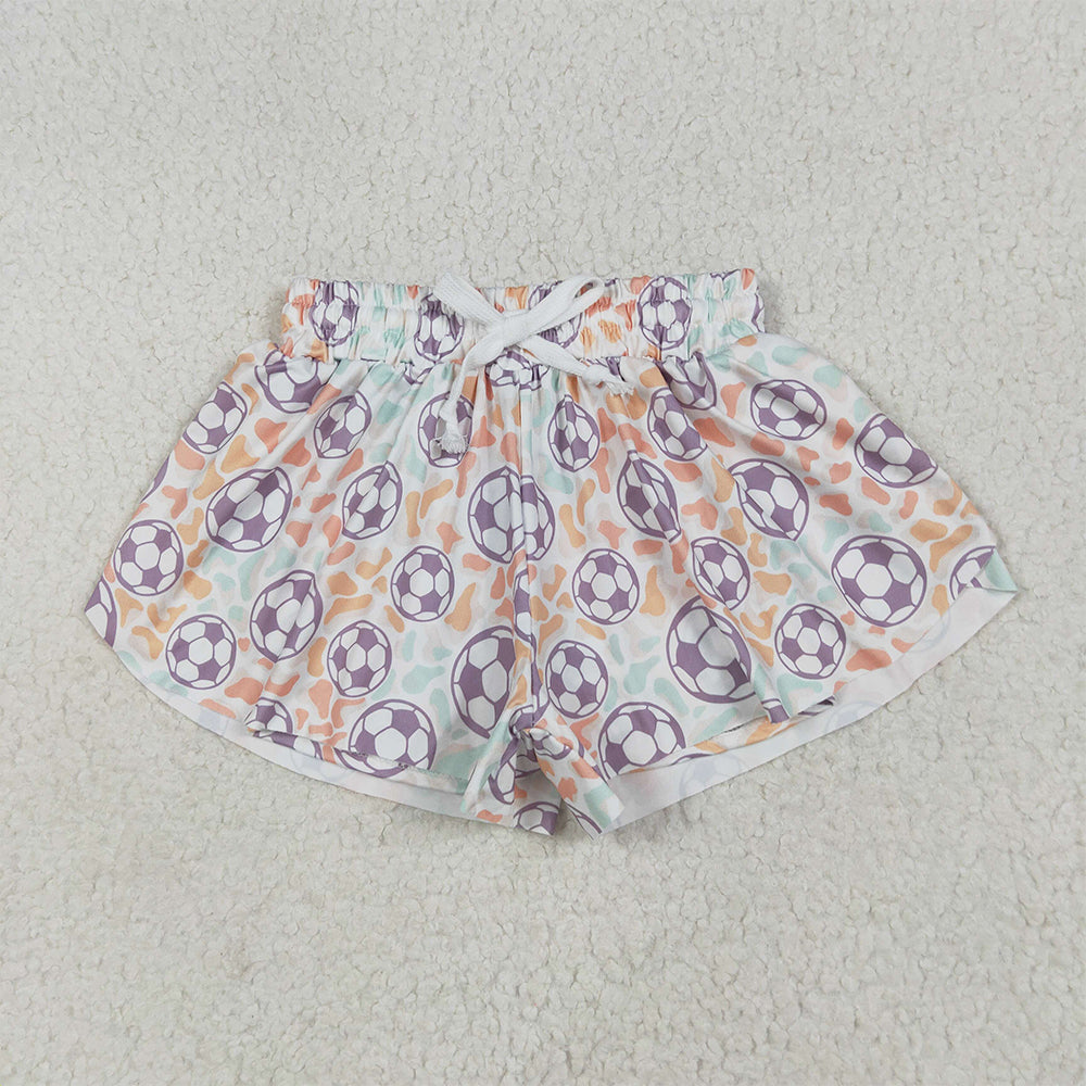 SS0582RTS NO MOQ Baby Girls Summer Shorts Colorful leopard soccer baby girls summer shorts