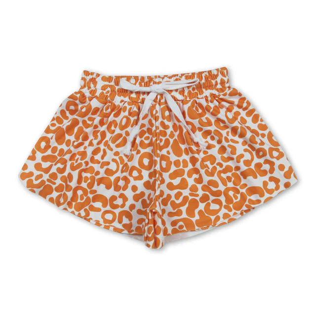 RTS Sibling Baby Girls Colorful Bows Leopard Skorts Ruffle Summer Shorts Bottoms