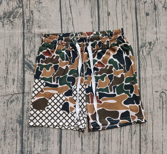 9.22 SS0651 Sample No Moq Fast Coming Baby Boys Dark Green Camo Drip Team Shorts Bottom