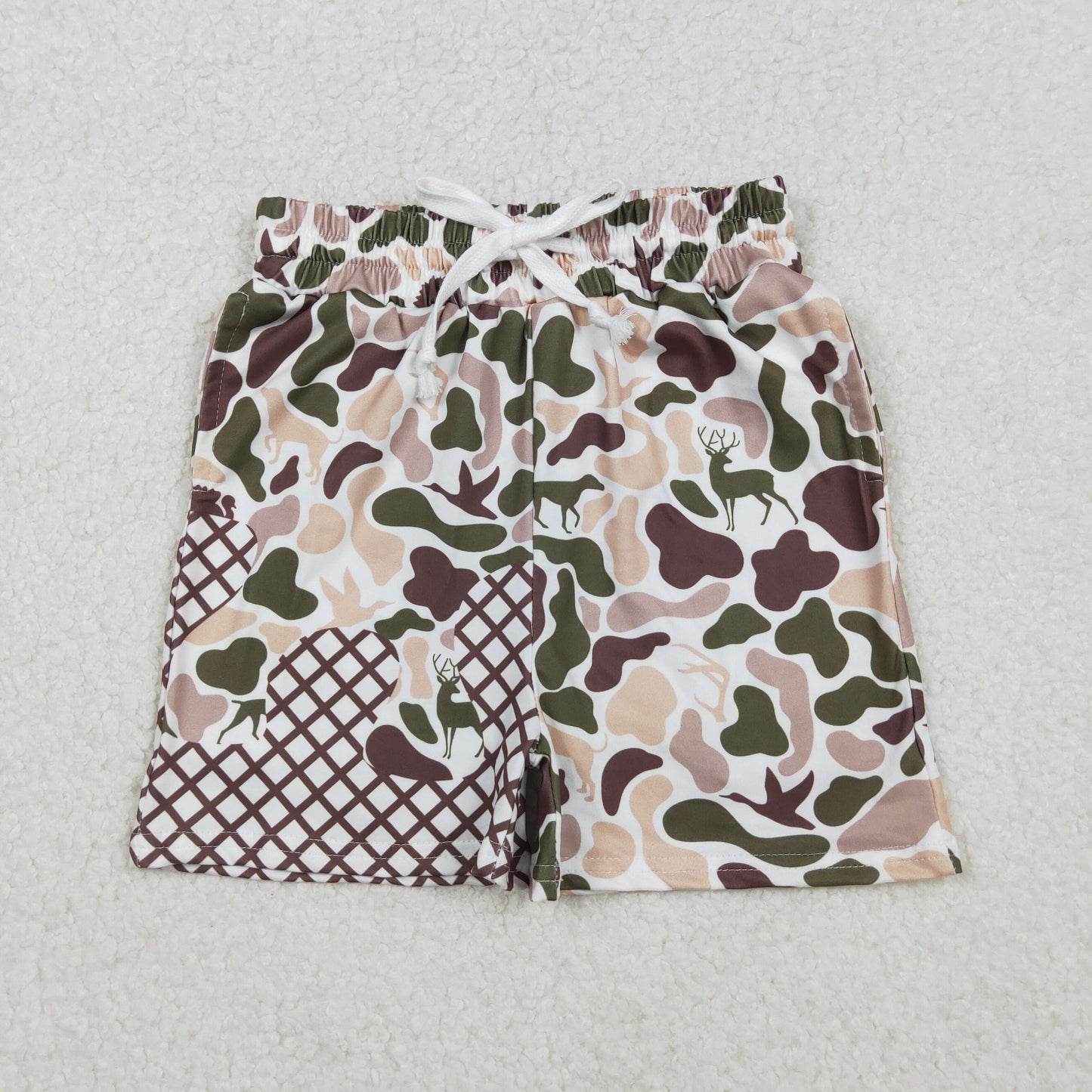 10.23 RTS NO MOQ (In stock)SS0652 Baby Boys Summer Shorts Baby Boys Dog Duck Deer Camo Drip Shorts Bottom