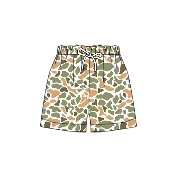 10.23 (Pre Order) No moq SS0698 PRE-ORDER Baby Boys Green Orange Camo Southern Shorts Bottom