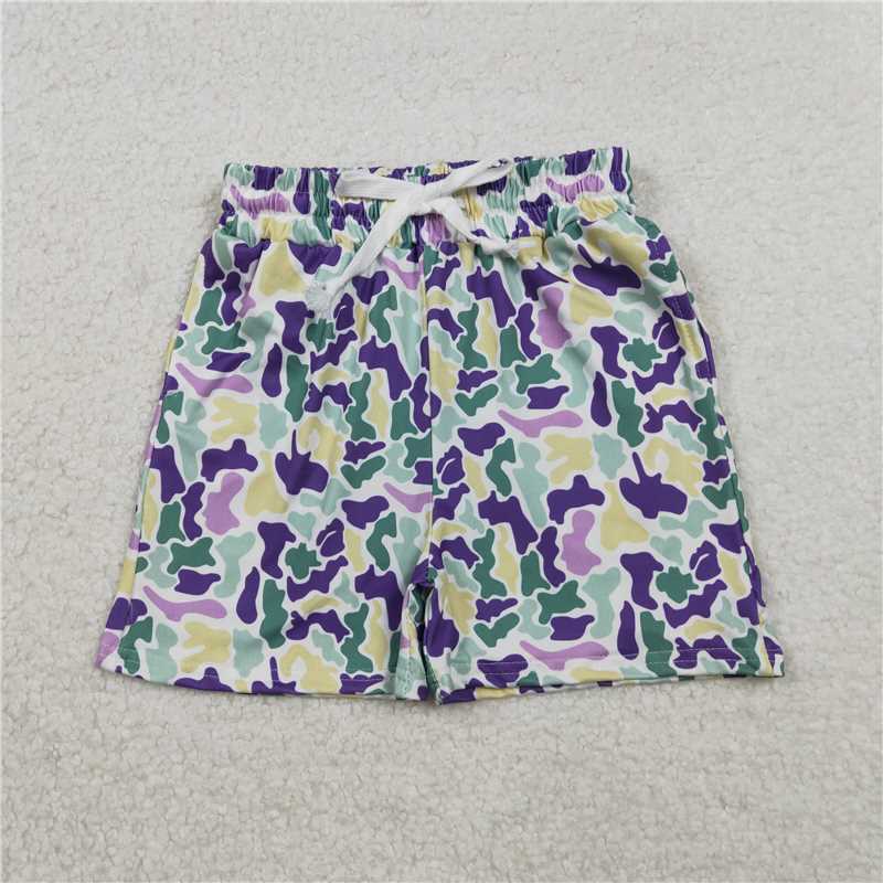 11.26 RTS NO MOQ (In stock)SS0734 Baby Boys Summer Shorts Baby Boys Mardigras Camo Pockets Shorts Bottom