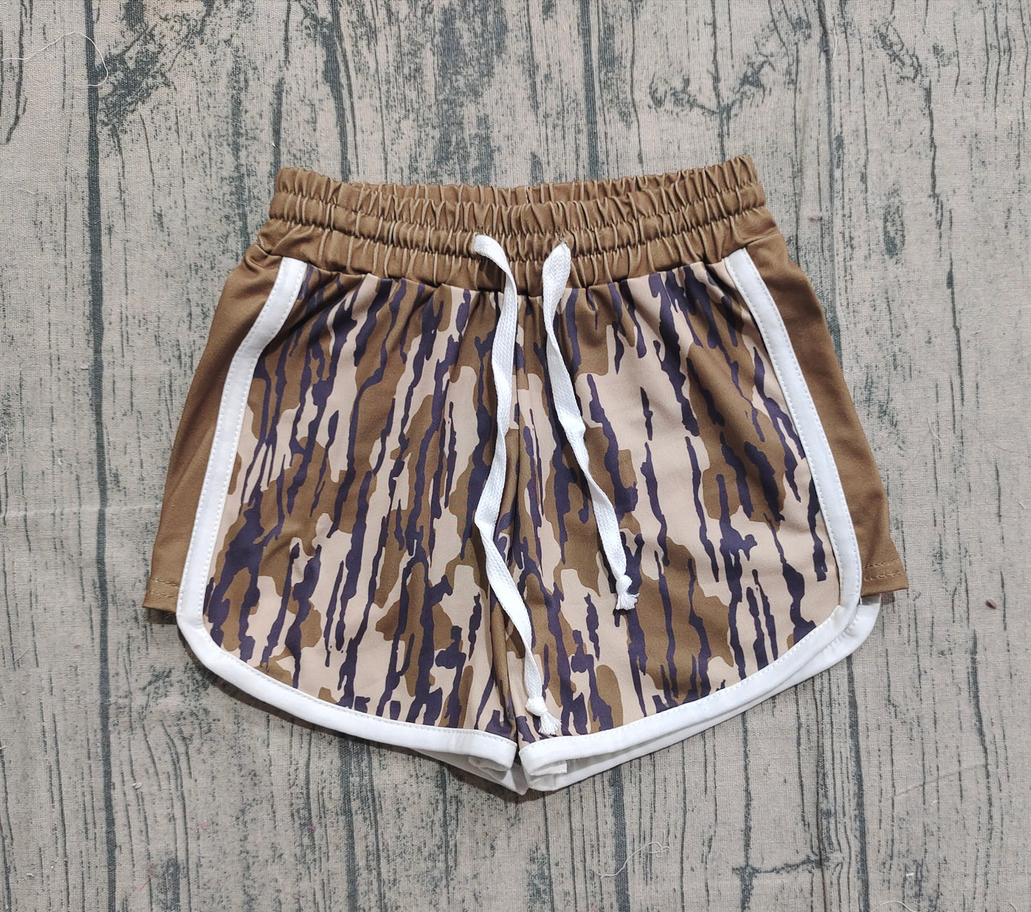 11.19 SS0739 Sample No Moq Baby Girls Olive Camo Southern Shorts Bottom