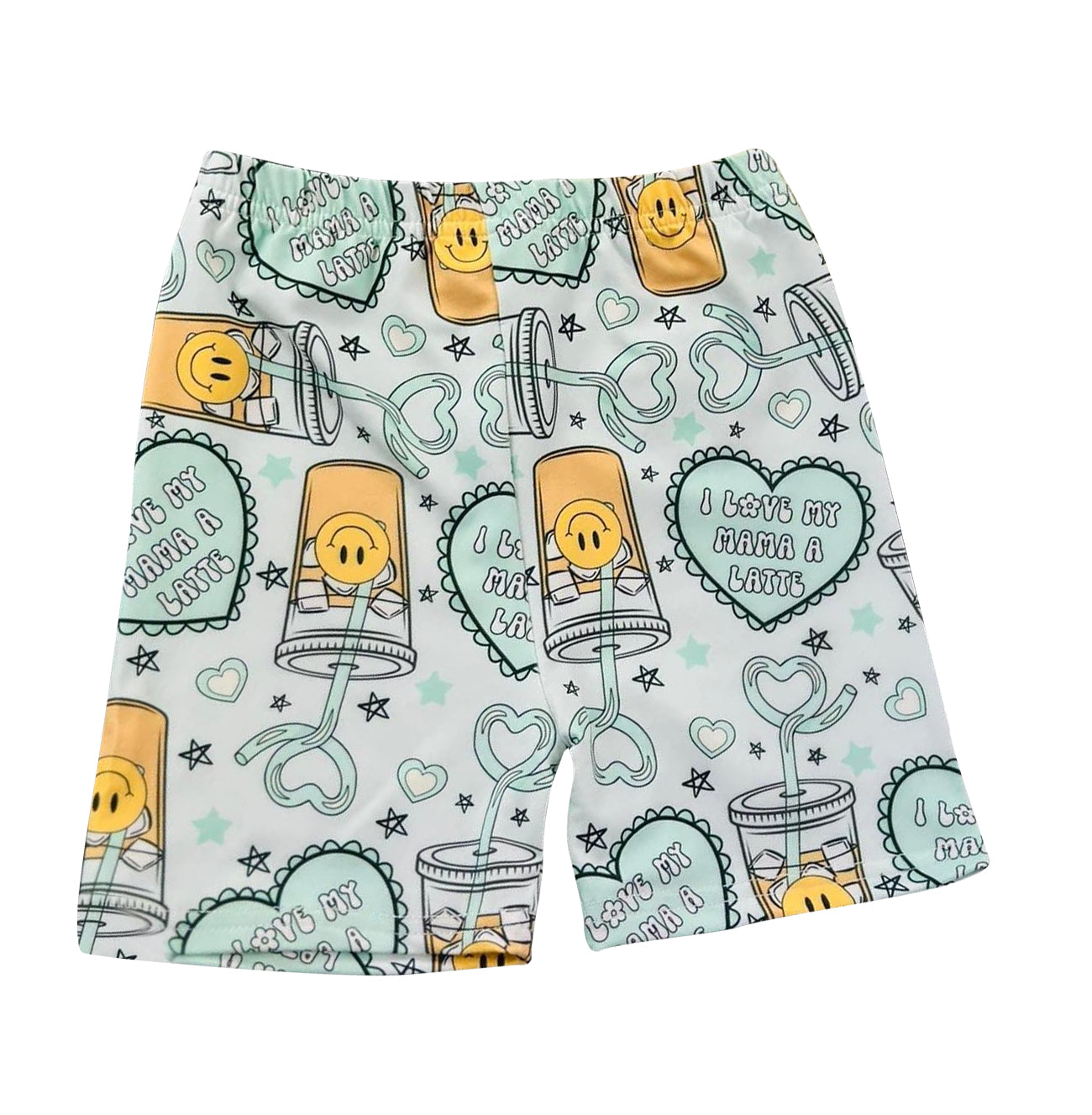 11.13 SS0750 Pre order No Moq Baby Girls I Love My Mama a Little Hearts Biking Shorts Bottom