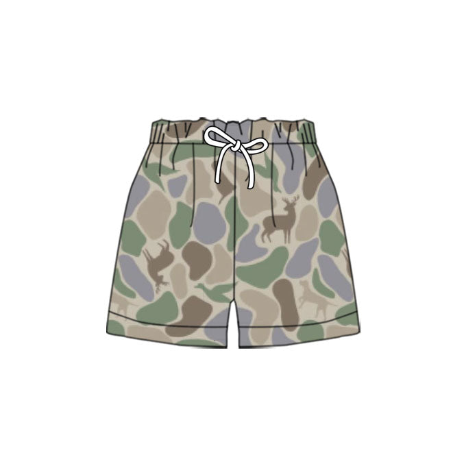 11.13 SS0751 Pre order No Moq Baby Boys Dogs Ducks Deer Camo Hunting Shorts Bottom