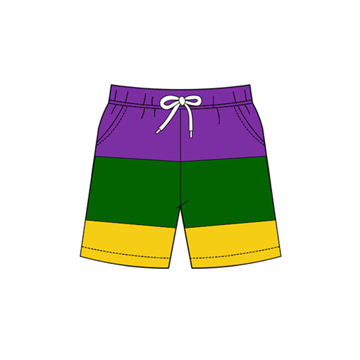 11.21 SS0754 Pre order No Moq Yoga fabric Baby Boys Mardigras Pockets Yoga Shorts Bottom