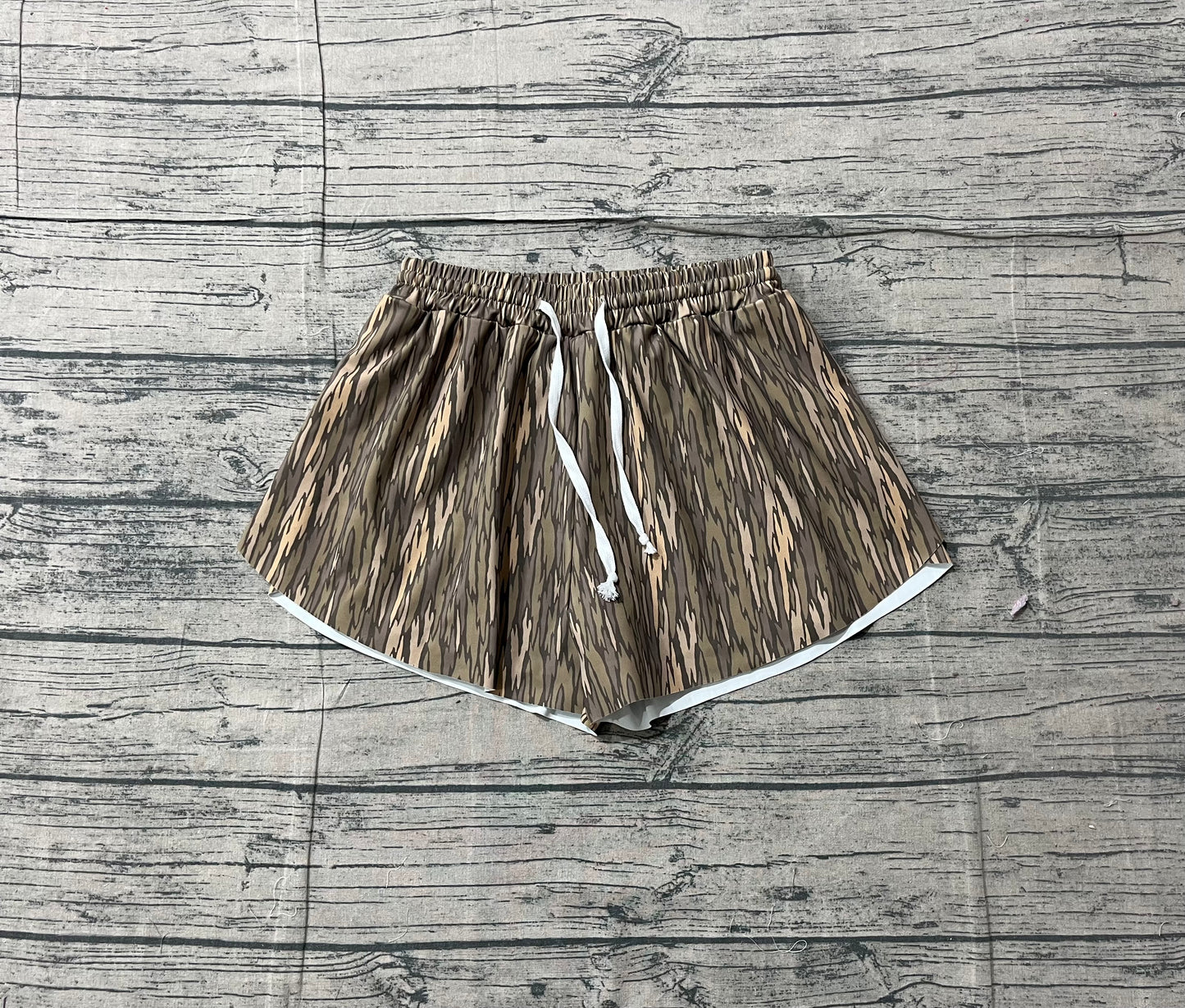 12.20 SS0766 Sample No Moq Yoga fabric Adult Women Southern Olive Camo Yoga Shorts Bottoms