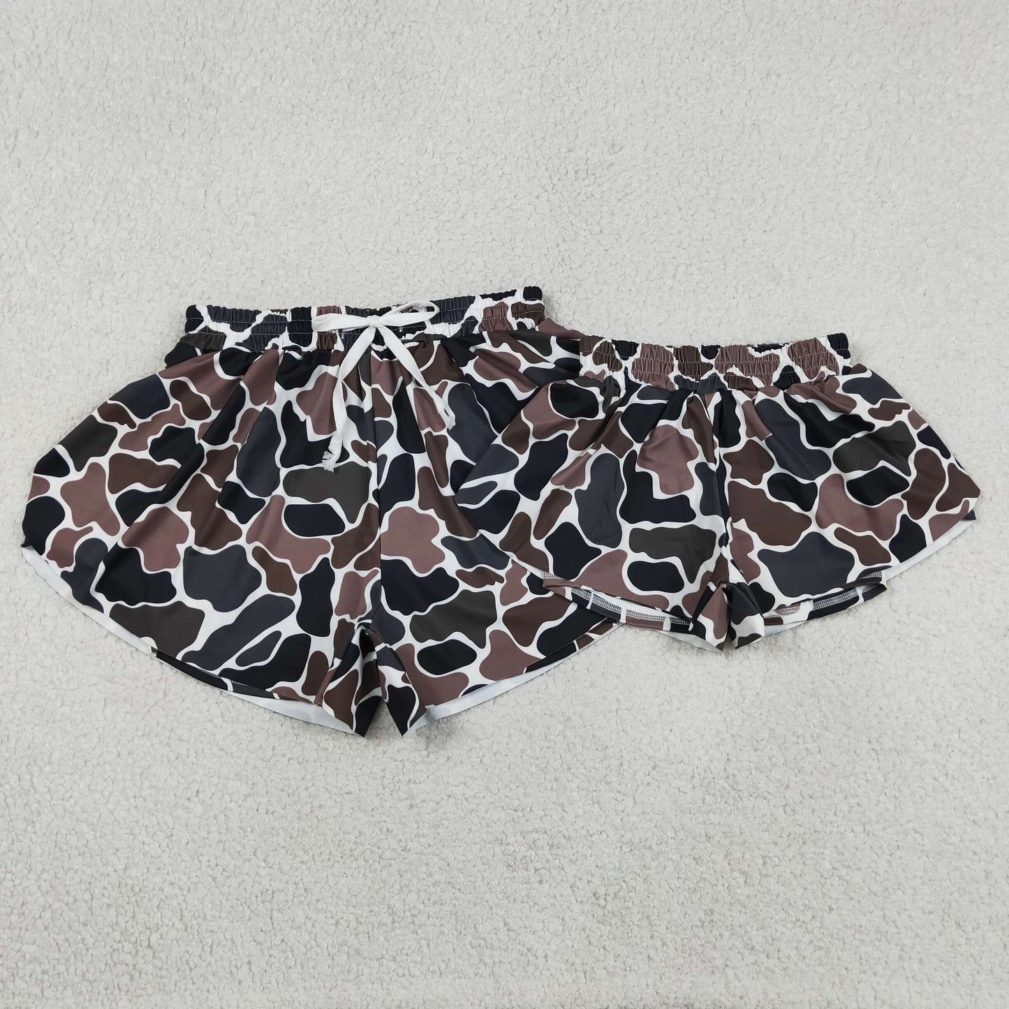SS0768 RTS NO MOQ (In stock)Brown camo adult women summer active shorts