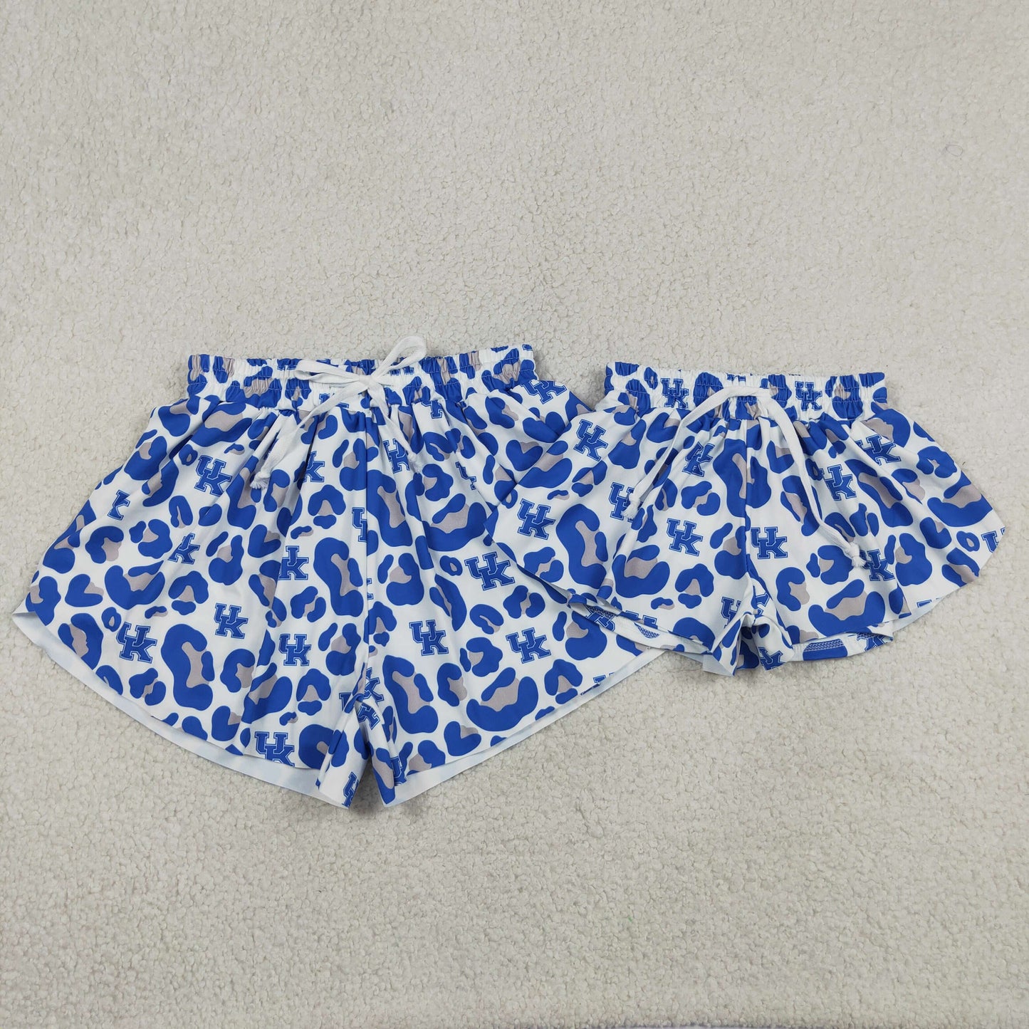 SS0802 RTS NO MOQ (In stock)Blue leopard U K adult women team active shorts