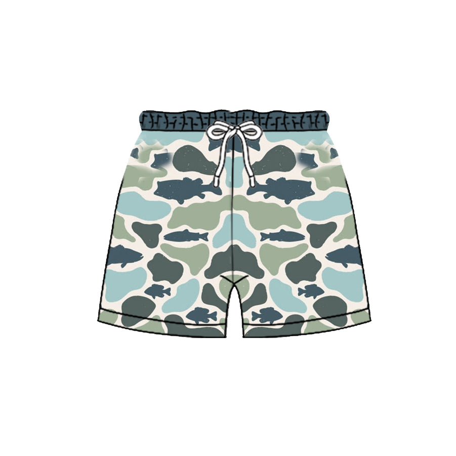 4.8 SS0893 Pre order No Moq Baby Boys Southern Camo Fishes Hunting Shorts Bottom