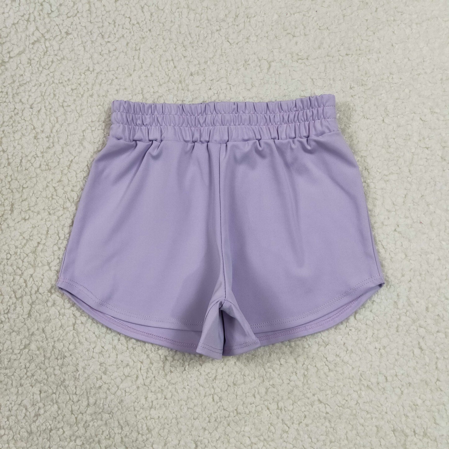 SS0895 RTS NO MOQ (In stock)Lavender kids girls summer yoga active shorts