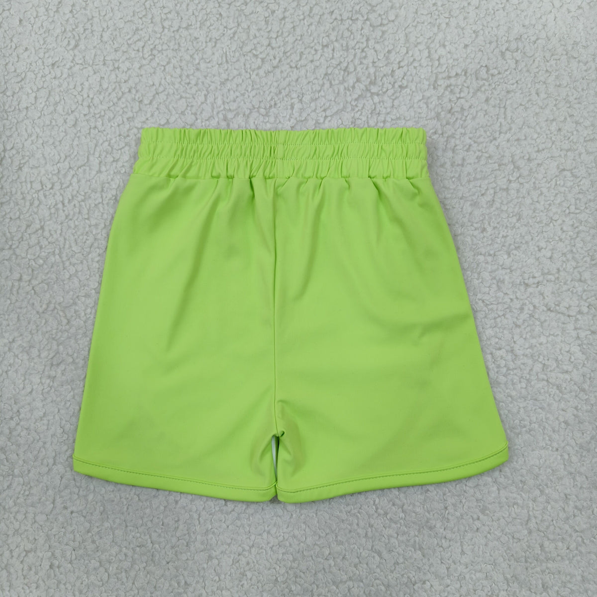 RTS NO MOQ (In stock)yoga fabric SS0952 Baby Girls Green Stripe Yoga Side Pocket Summer Shorts Bottom