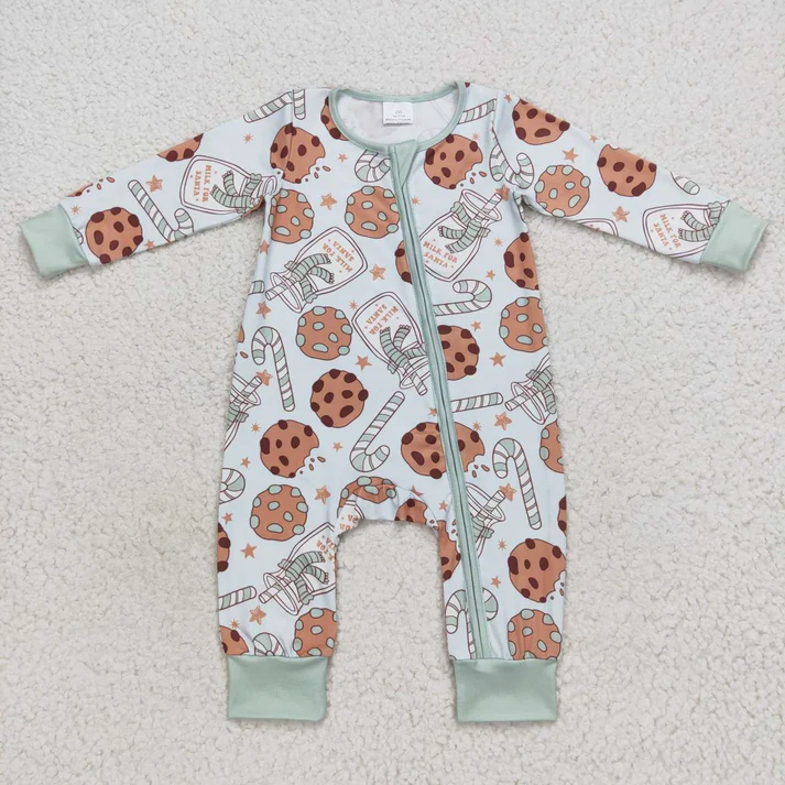 Girls Boys Christmas Cookie Candy Rompers Pajamas Clothes Sets