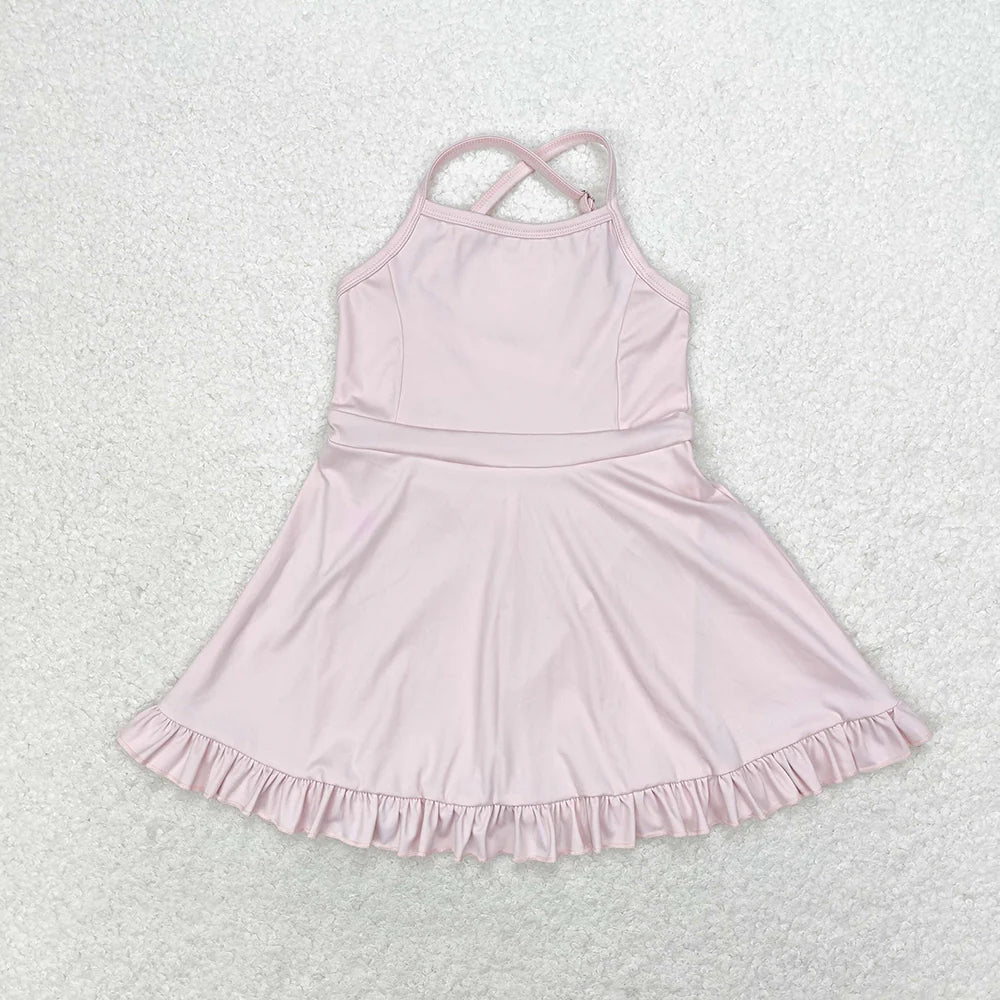 2.6 RTS Sibling Baby Girls Pink Athletic Active Wear Skort Dresses