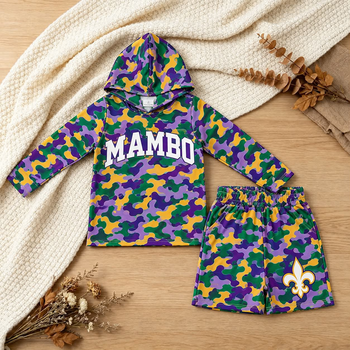 custom moq 5 mix size KYPE01 Baby Boys Camo Letter Print Long Sleeve Hoodie Tops Shorts Clothes Set