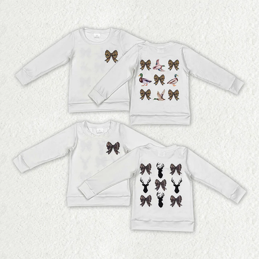 Baby Girls Bows Ducks Deer Hunting Season Tee Shirts Tops