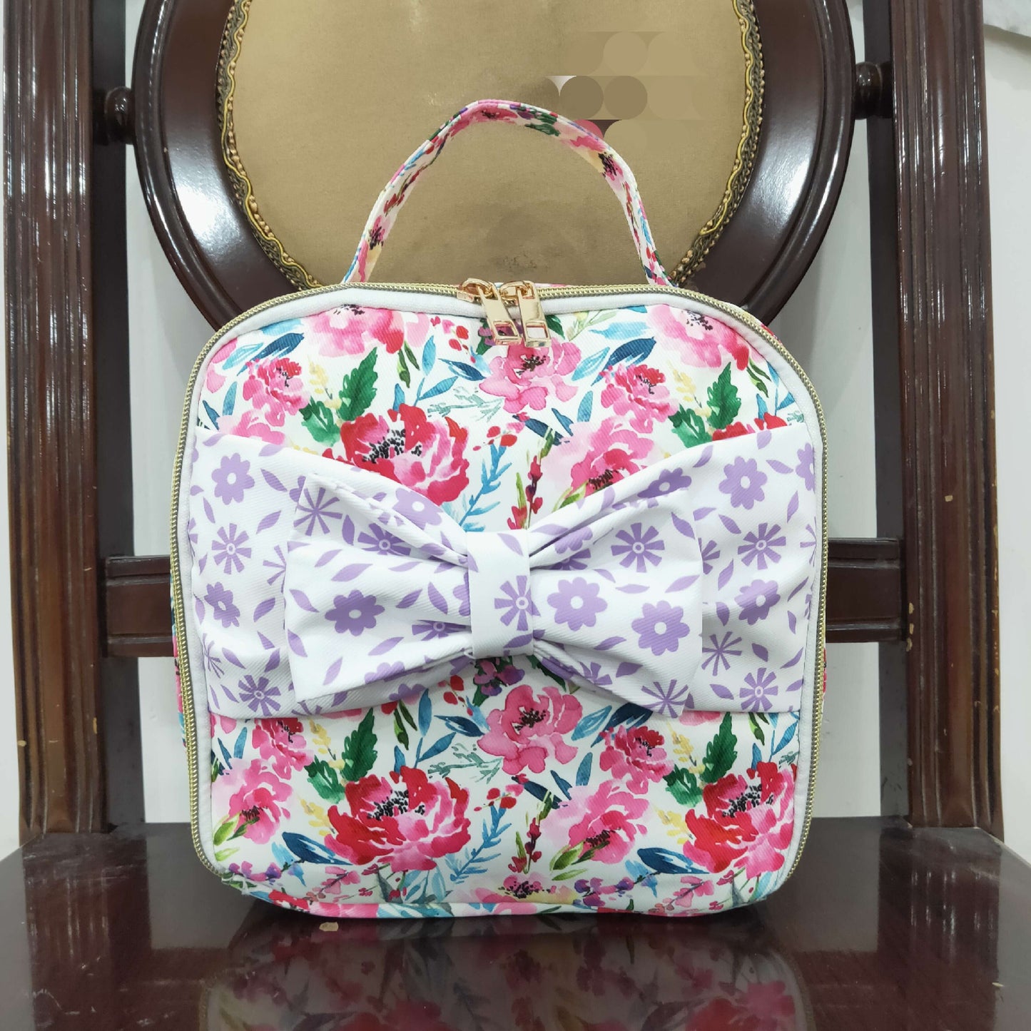 USA Shop (in stock)BA0102Lavender floral kids girls lunch box bag