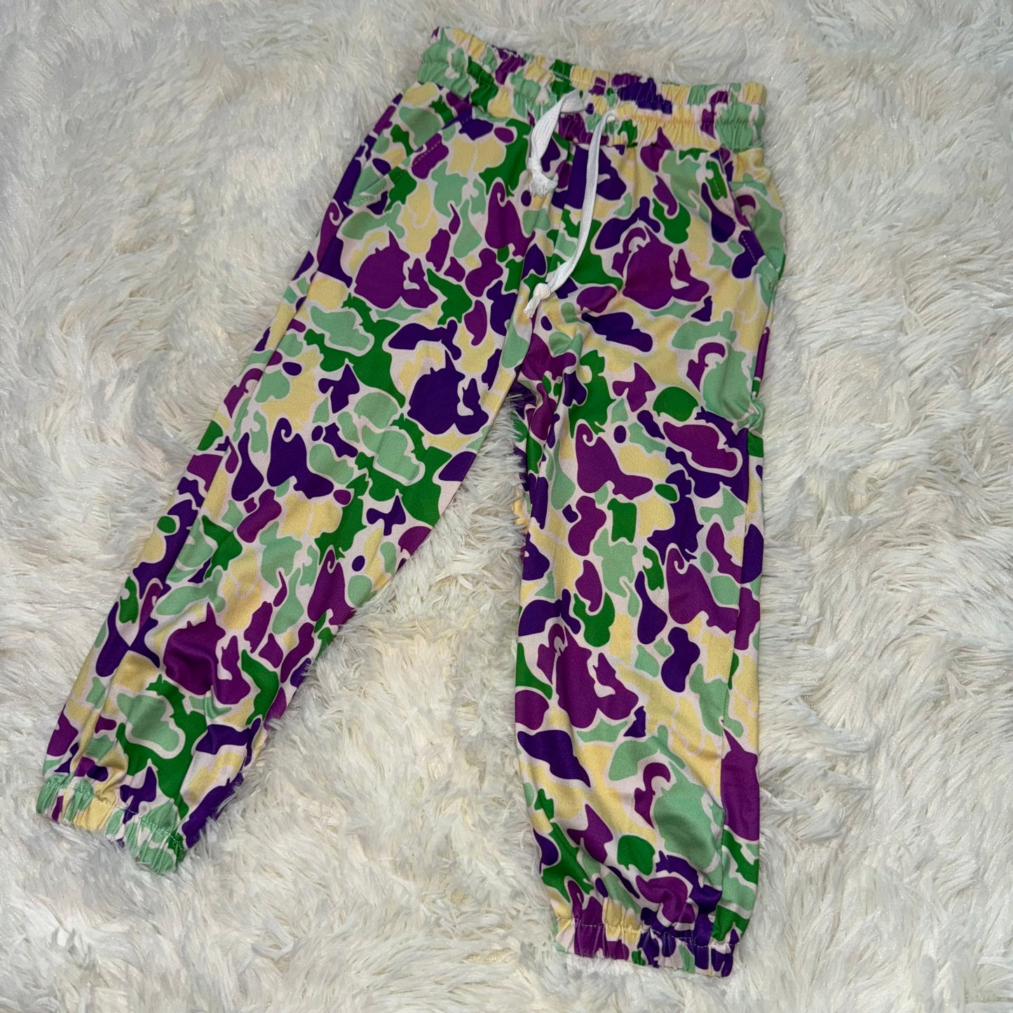 11.3 RST P0838 Baby Boys Mardi Gras Camo Pockets Jogger Pants Bottom