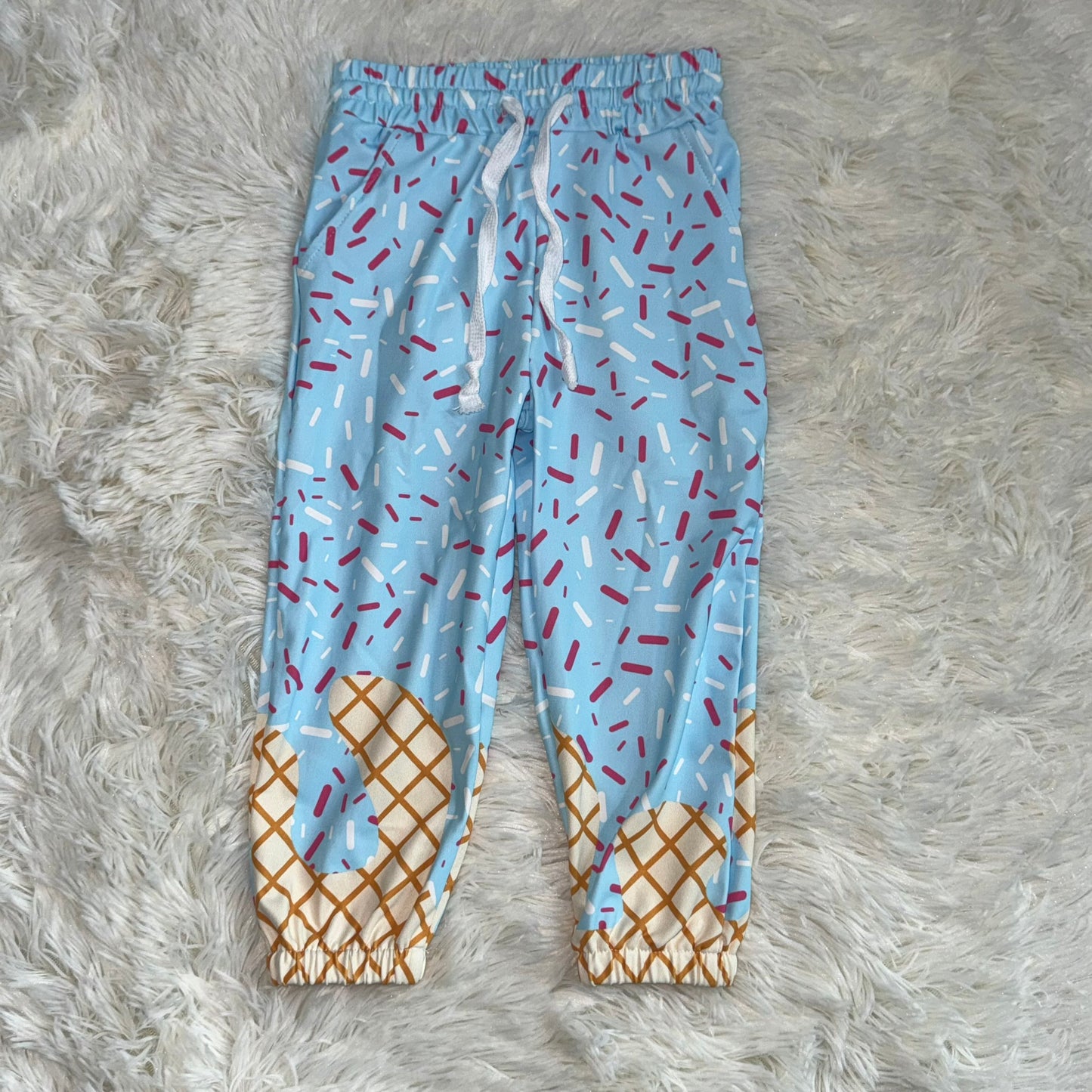 11.12 RST P0814 Baby Girls Blue Drip Team Pockets Yoga Active Pants