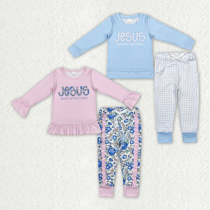 Baby Girls Boys Jesus Top Pants Church Clothes Sets