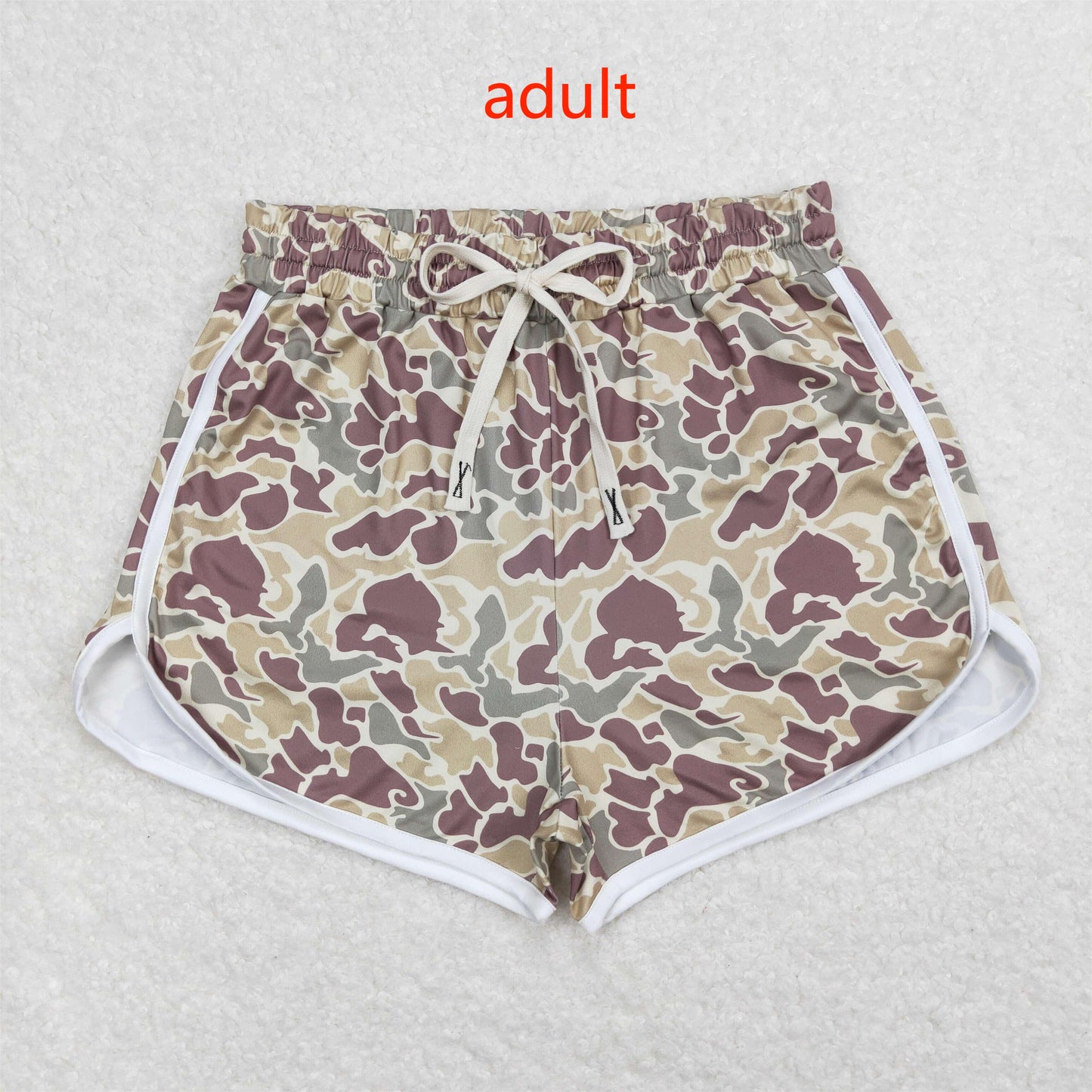 Baby Girls and Adults women brown camouflage sports yoga shorts