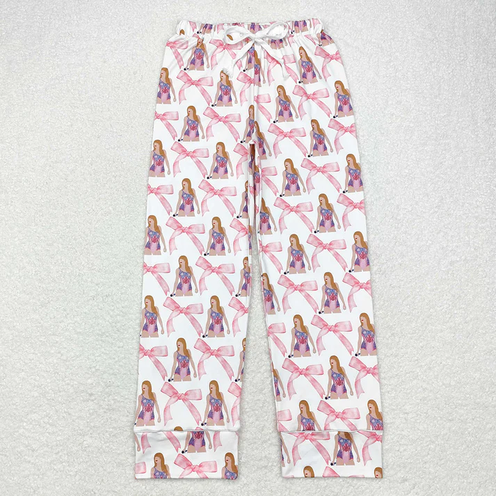 Adults women European and American singers printed straight trousers