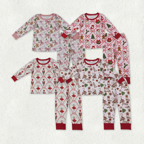 10.16 RTS Sibling Baby Girls Christmas Pajamas Clothes Sets
