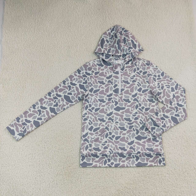 GT1708 RTS NO MOQ (In stock)Adult Men Southern Camo Zip Pocket Hoodies Top