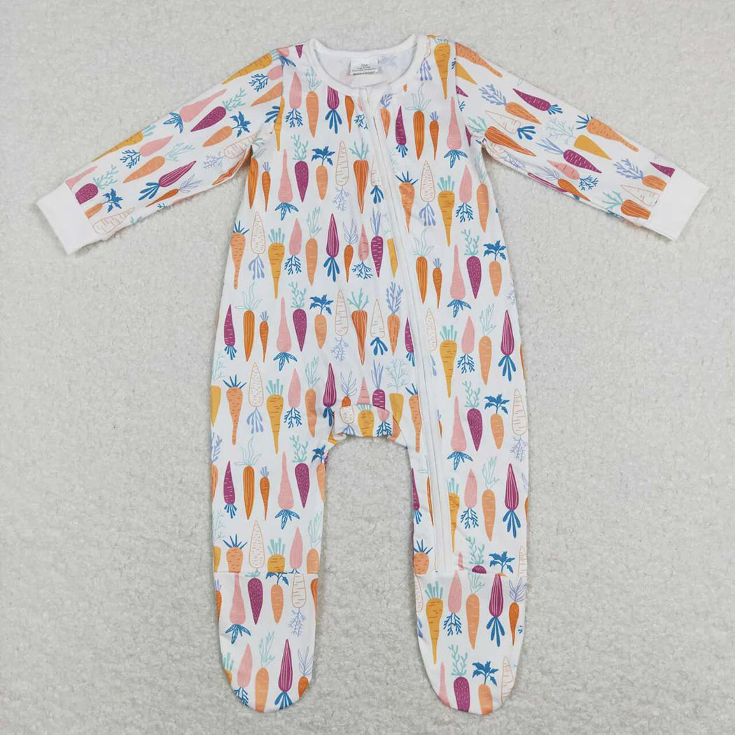 2.11 RTS Baby Boys Carrots Easter Pajamas Sibling Rompers Outfits Clothes Sets