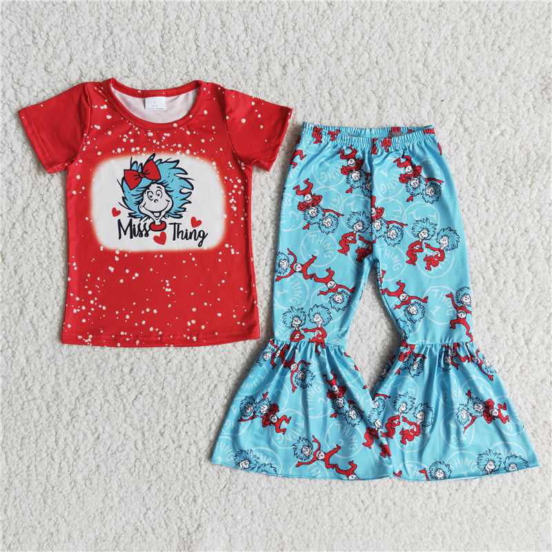 E12-27 Dr baby girls school bell bottom pants clothing sets