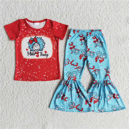 E12-27 Dr baby girls school bell bottom pants clothing sets