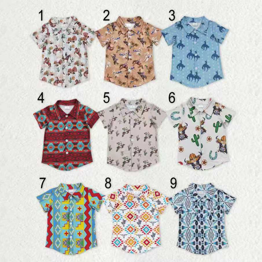 11.18 RST Sibling Baby Boys Short Sleeve Western Button Shirts Top