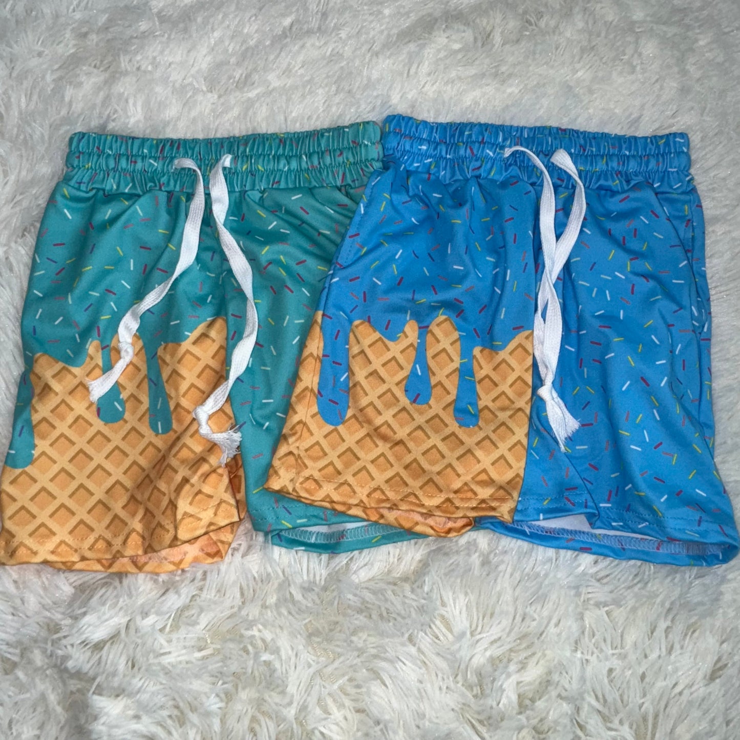11.13 RST Sibling Baby Boys Ice Cream Drip Sprinkles Stars Summer Shorts Bottoms