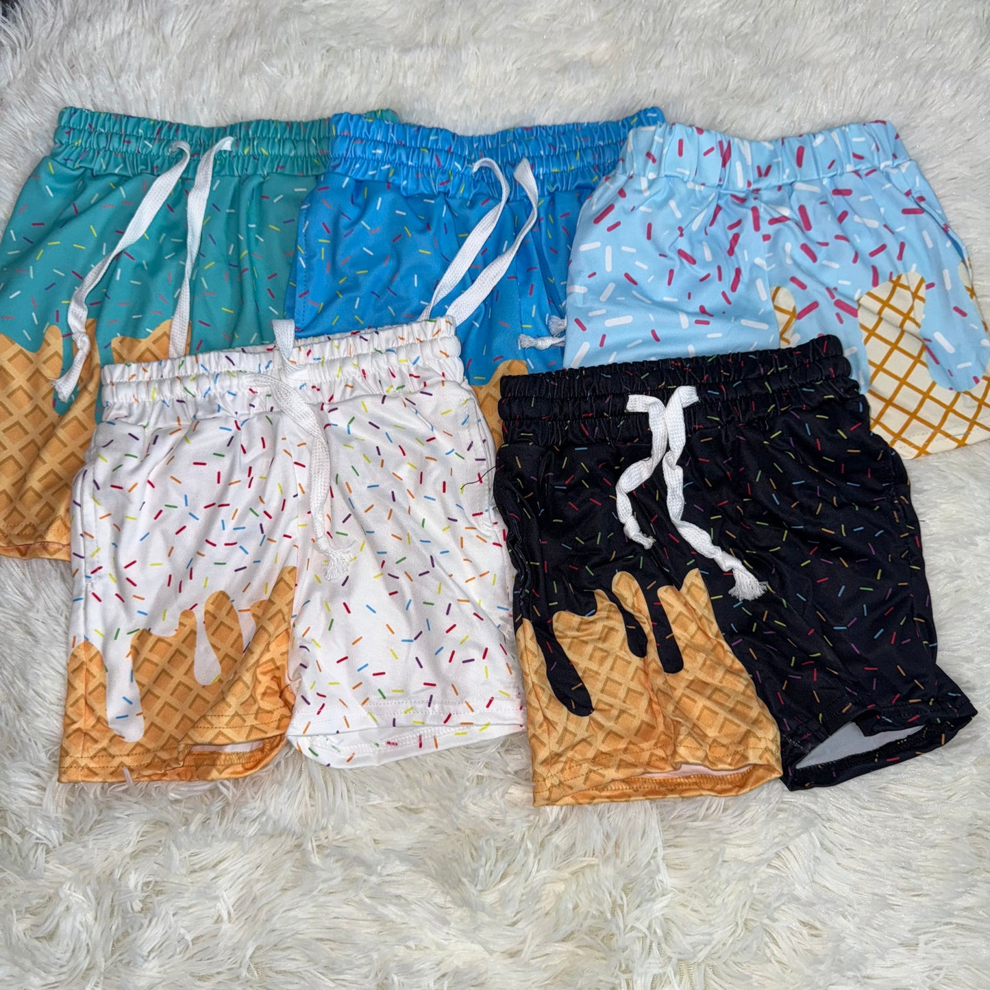 11.13 RST Sibling 5 Colors Baby Boys Ice Cream Drip Sprinkles Stars Summer Shorts Bottoms