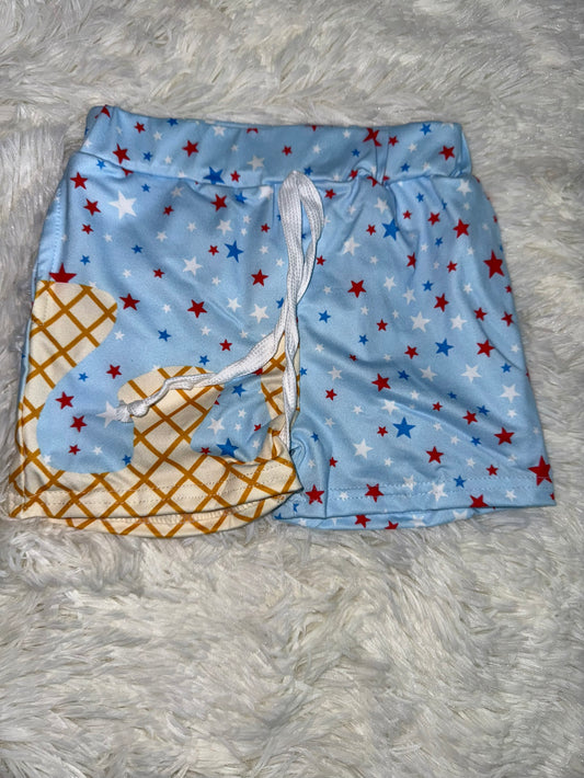 11.13 RST SS0610 Baby Boys Light Blue Drip Stars Pockets Team Shorts Bottom