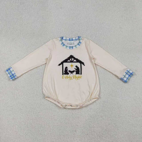 10.10 RTS Sibling Baby Boys Nativity Long Sleeve Top Checked Pants Christmas Clothes Sets Rompers