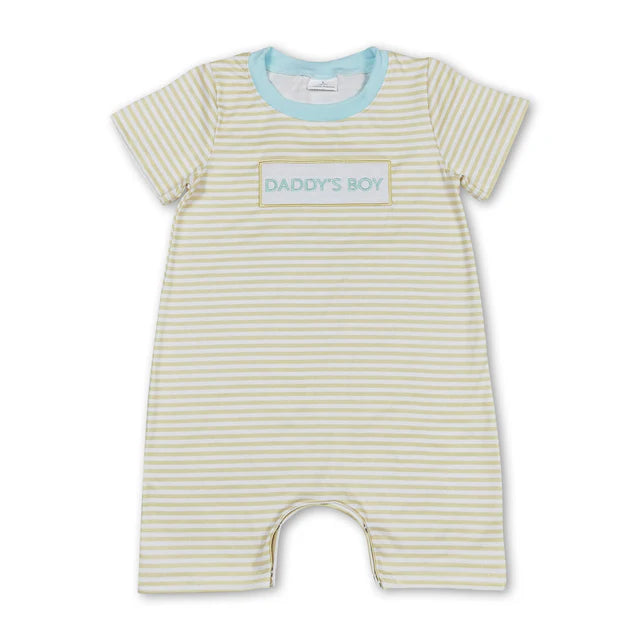 RTS Sibling Daddy's boy top stripe shorts children apparel and romper