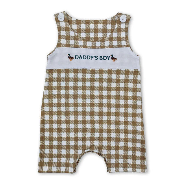 RTS Sibling daddy's boy deer top plaid shorts kids boys clothes and romper