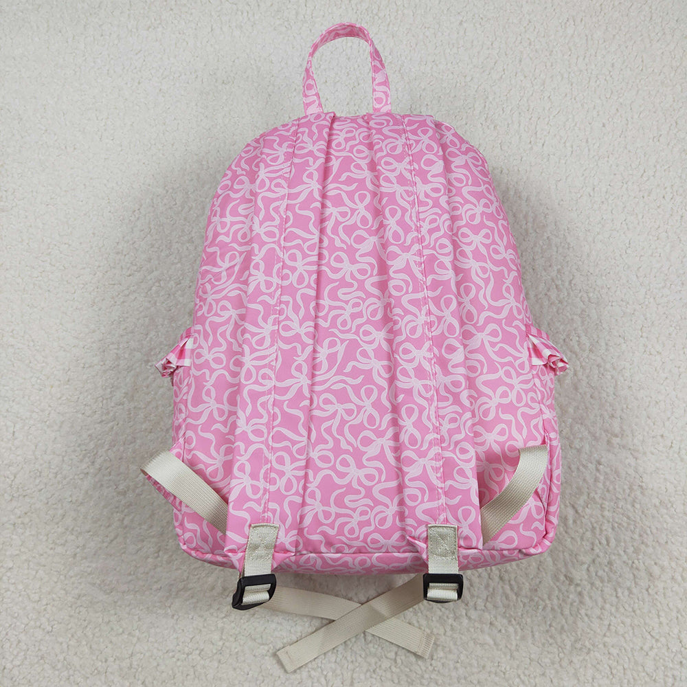 RTS NO MOQ （In stock）BA0308 Baby Bags Baby Girls Pink Bows Plaid Ruffle School Bags