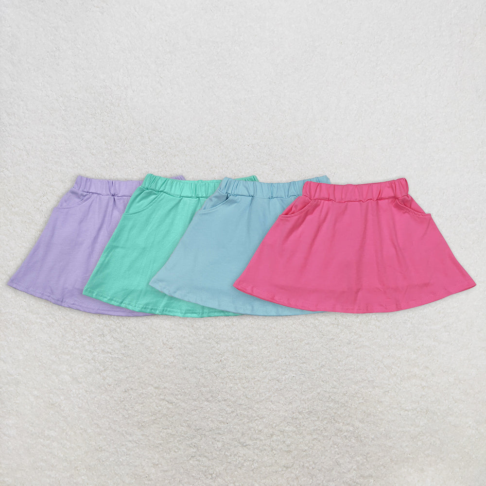 6.30  RTS NO MOQ Baby Girls Skirt Baby Girls Dark Pink Pocket Yoga Active Wear Skorts