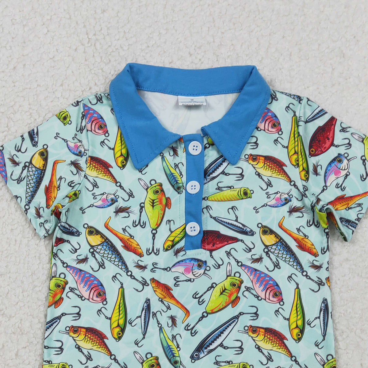 2.6 RTS NO MOQ （In stock）BT1661 Baby Boys Short Sleeve Fishing Hunting Button Polo Shirts Top